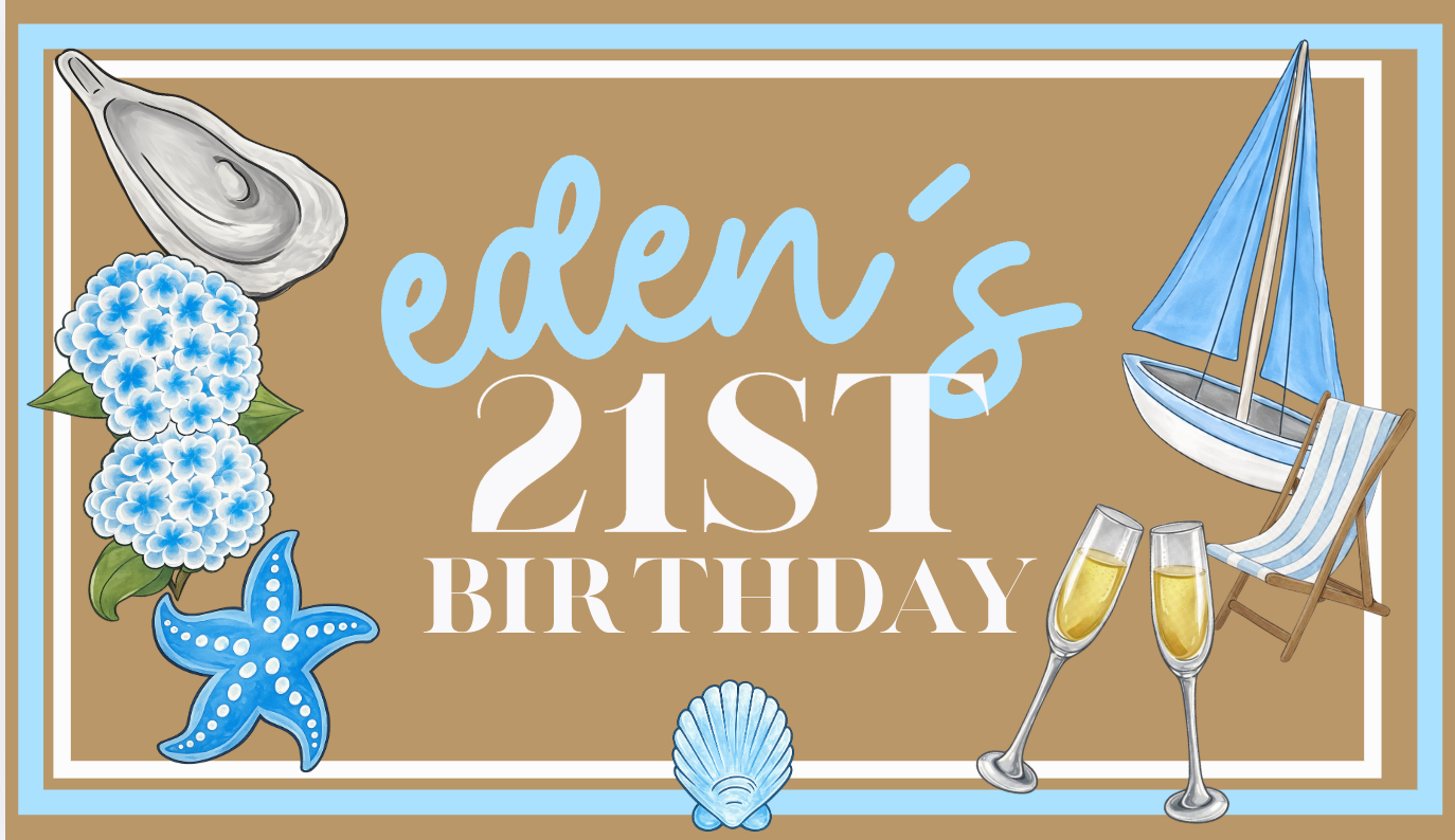 Coastal Chic Birthday Banner